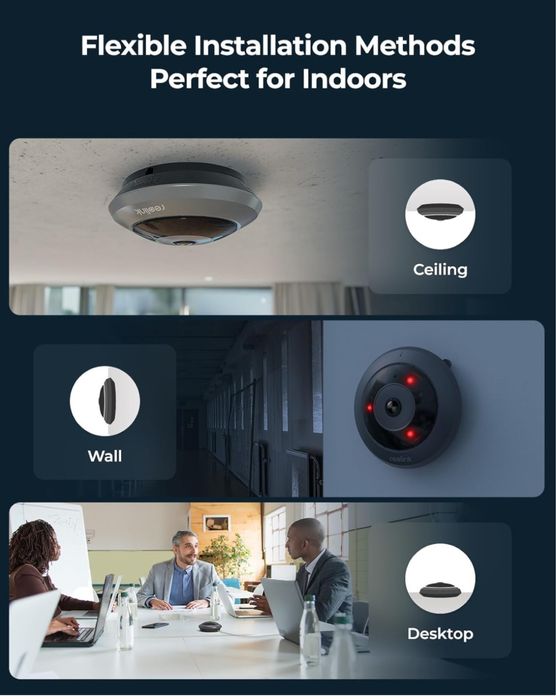 WiFi IP камера за наблюдение Reolink Fisheye FE-W 6MP 360°