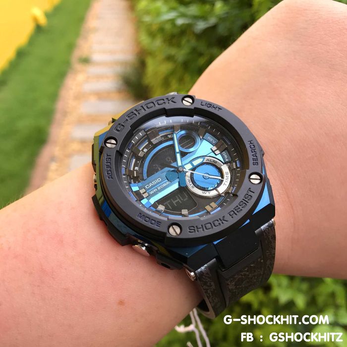 Ceas Casio G - Shock G - Steel GST-200CP-2AER, digital, analog