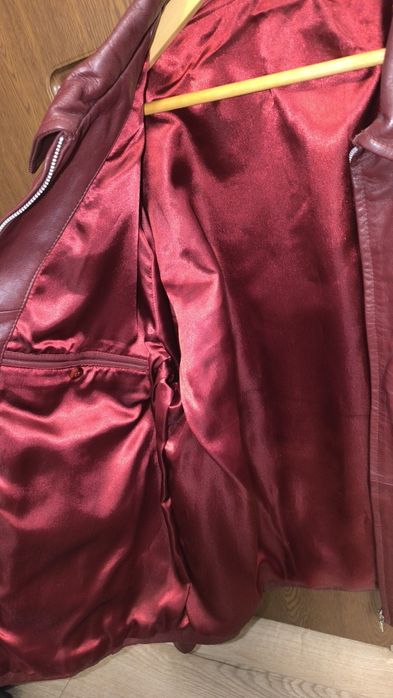 Geaca piele naturala barbati burgundy visiniu