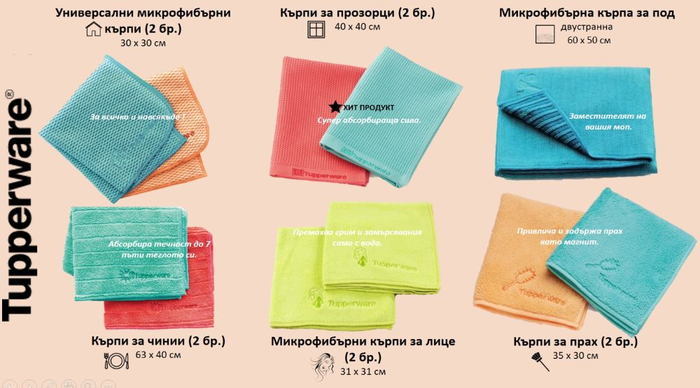 TUPPERWARE - Микрофибърни кърпи