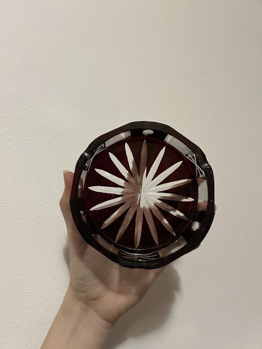 Scrumiere cristal rubin