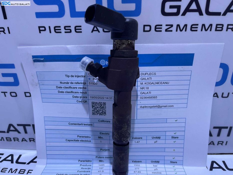 Injector Injectoare Verificate cu Fisa Parametri Ford Mondeo 4 1.8 TDCI 2007 - 2015 Cod 4M5Q-9F593-AD 4M5Q9F593AD [i0084]