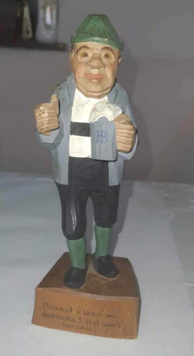 Statuetă veche din lemn sculptată manual Jaschke Pretzl - Autentică