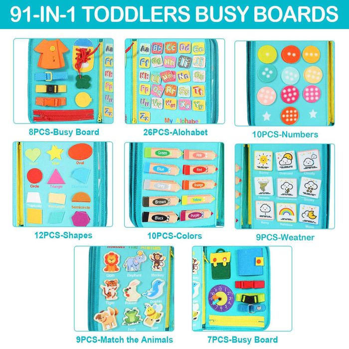 Бизиборд занимателна книжка Монтесори активна дъска за игра подарък