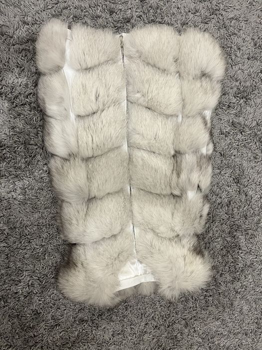 Елек естествен косъм сребърна лисица размер Л