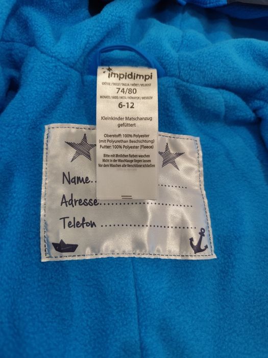 Непромокаем гащеризон за дъжд impidimpi 74-80