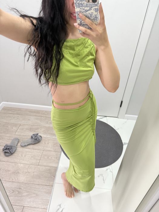 пляжное платье зеленое модное