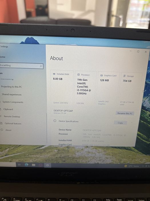 Laptop acer extensa  215-54 i3 gen 11