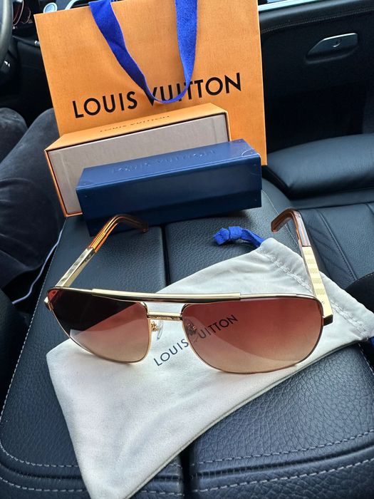 Ochelari originali Louis Vuitton aurii Attitude Gold Noi