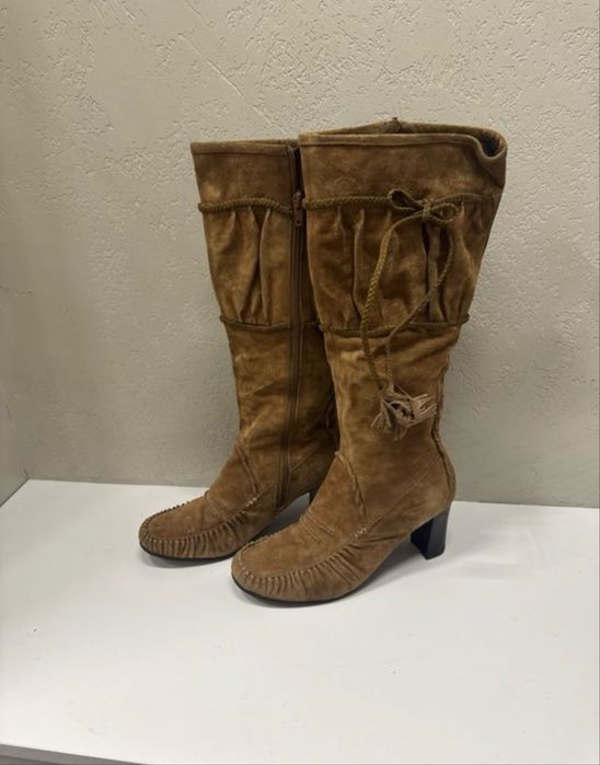 Сапоги замшевые Zara