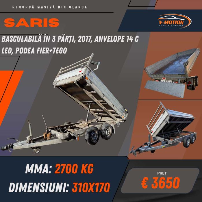 Remorci din Olanda de la 750 kg pana la 3500 kg - Citeste descrierea!