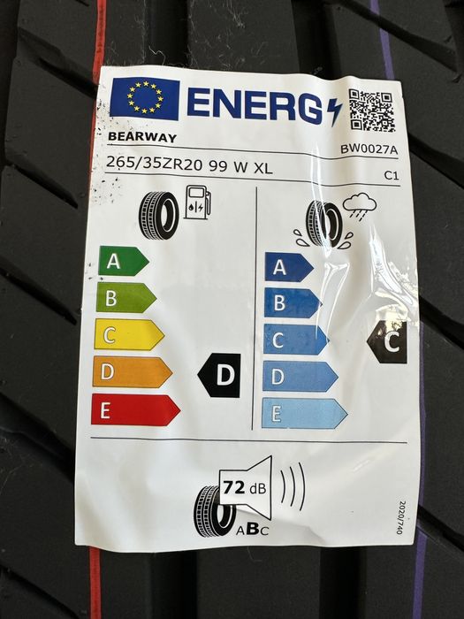 Нови Летни Гуми BEARWAY BW118 265/35R20 99W НОВ DOT БОРД 2653520