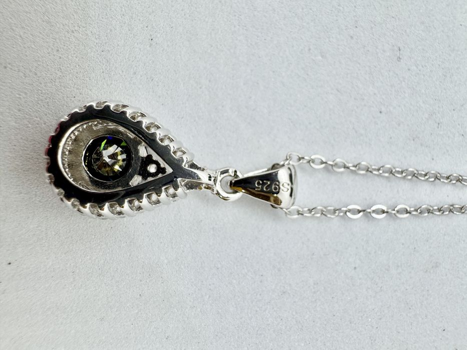 Сребърно колие с мойсанит (диамант) 1 карат