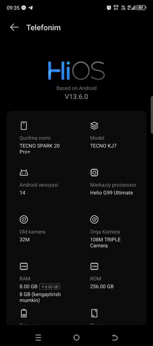 tecno spark 20 pro +