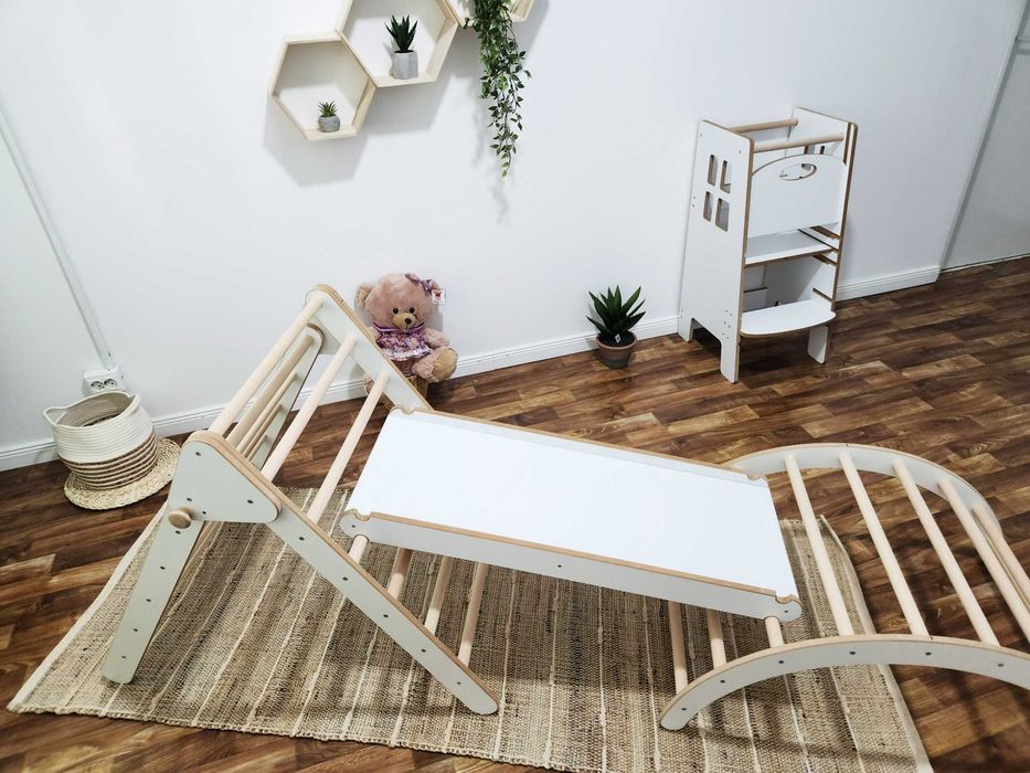 Set Montessori Triunghi Pikler de catarare +rampa+ semicerc, Pickler