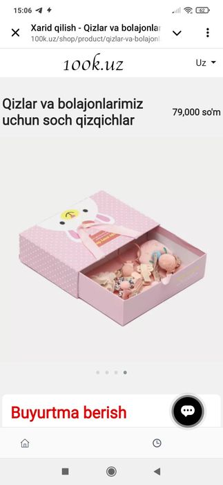 Qizlar va bolajonlarimiz uchun soch qizqichlari