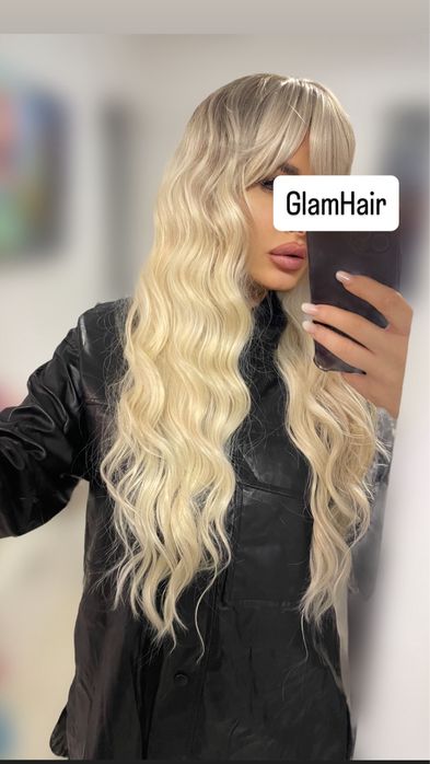 Peruca lunga blonda ombre