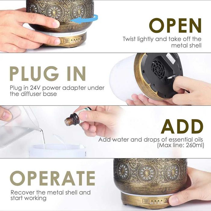 SALKING Дифузор за етерично масло, ултразвуков овлажнител за въздух