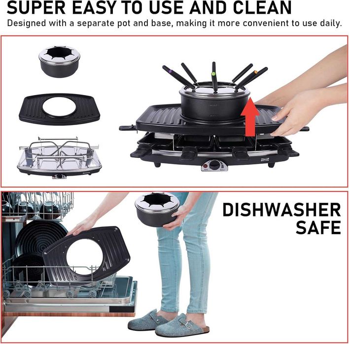 Комплекти електрически съдове за фондю, грил, раклет за 8 души