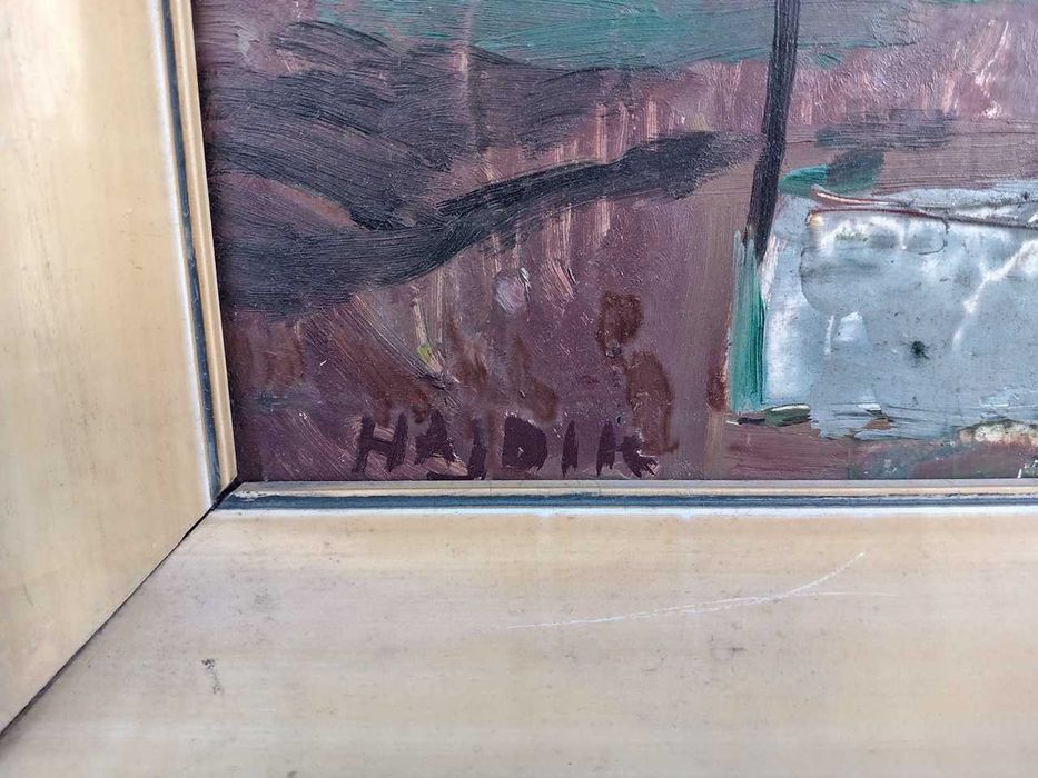 Tablou vechi - scoala maghiara - semnat Hajdik