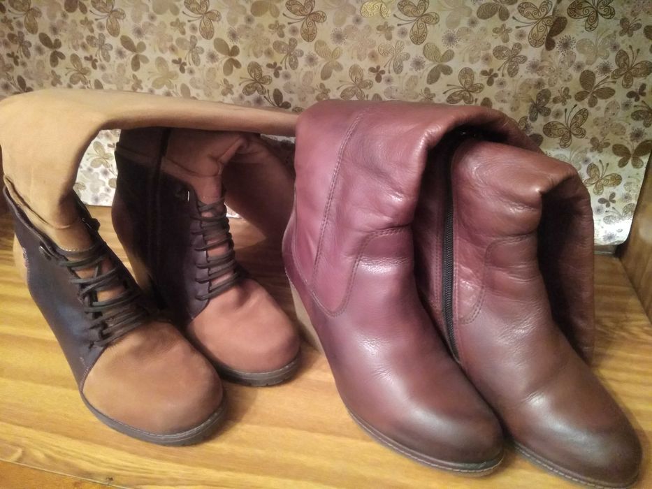 Сапоги из натуральной кожи с мехом