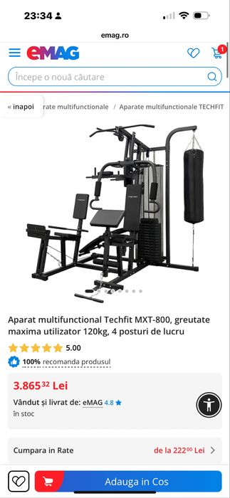 Aparat multifunctional pentru Fitness TECHFIT MXT-800