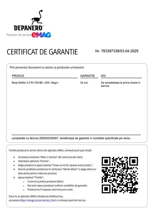 Boxe active Edifier R1100 2.0, 42W, garantie Emag