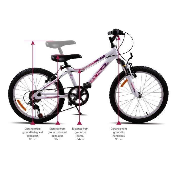 Bicicleta copii Omega Angle 24″, 18 viteze, alb