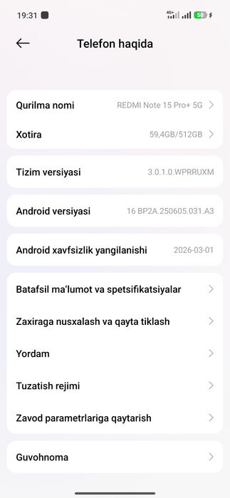 Redmi Not 15Pro+ 5G