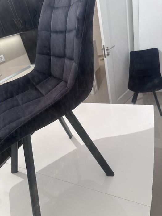 Scaun bucatarie / living fix Grandio Mob Stike, metal + textil, negru