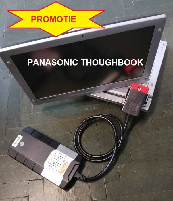 Pret redus ! Diagnoza auto multimarca pentru Itp/Service clasa 2+3 + Laptop militar Panasonic antisoc, limba romana, totul instalat turisme/camioane