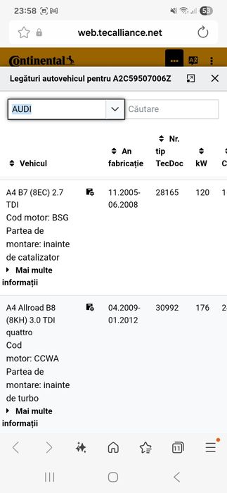 Senzor temperatură gaze eșapament Audi a4 a6 a5 a8 q5 q7 vw tuareg