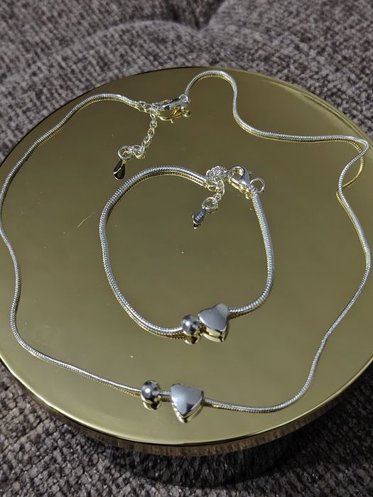 Set superb din argint cu pandantive inima