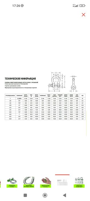 Скоба омегаобразная 2тон