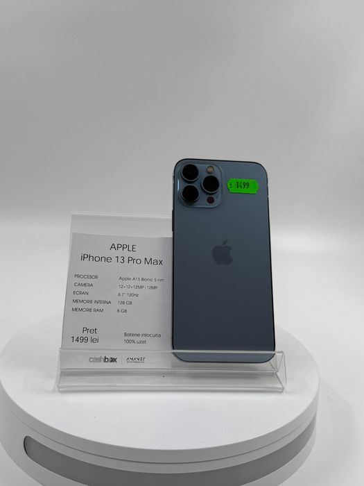 Apple iPhone 13 Pro Max 128 GB 100% Garantie 24 luni CashBox