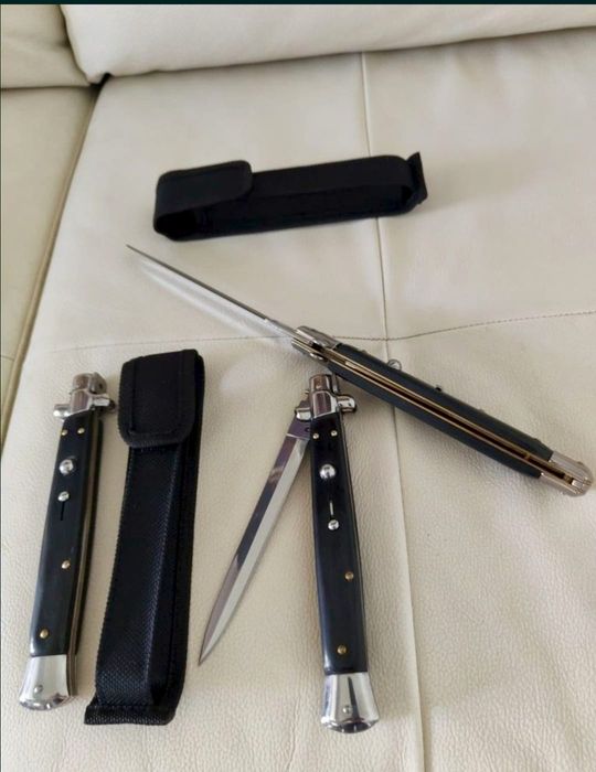 Briceag italian 34cm, Cutit Stileto + Husa / Briceag cu buton automat