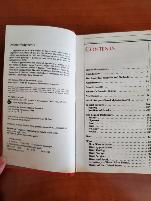 Книга с рецепти за коктейли, закупена от Америка