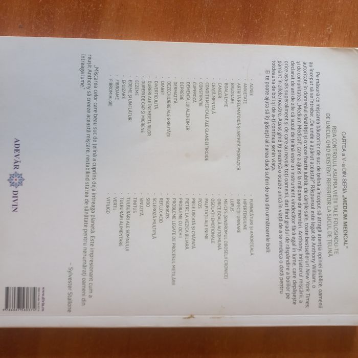 Bestsellerul  SUCUL DE ȚELINA de Anthony William