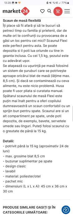 Scaun de masa Fillikid