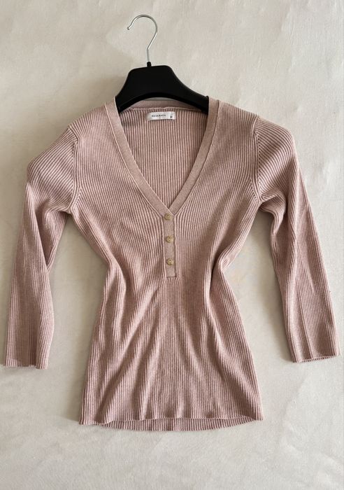 Розова блуза с 3/4 ръкав и златни копчета