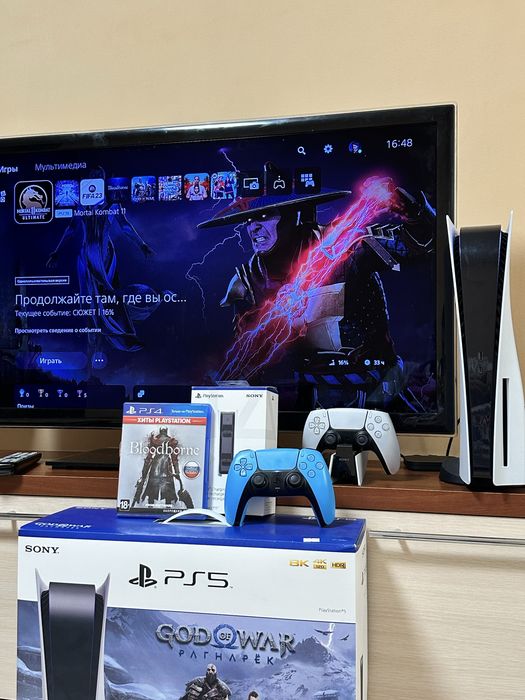 Playstation 5 + 2 джойстика + игры + станция