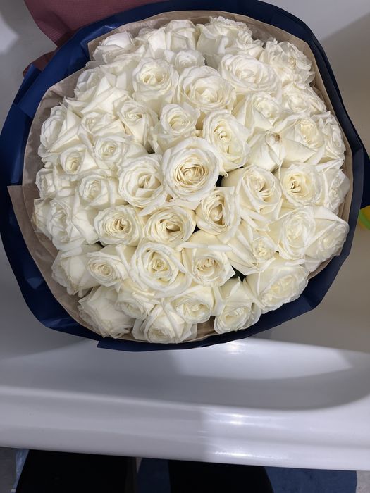 50 шт Белые розы