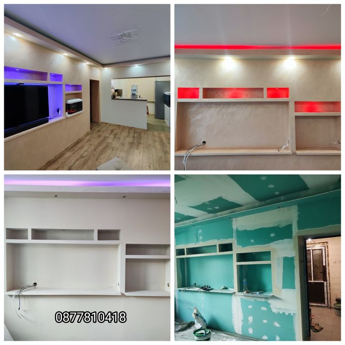 Ниски цени!!! Боя и шпакловка, обръщане на дограма, гипсокартон