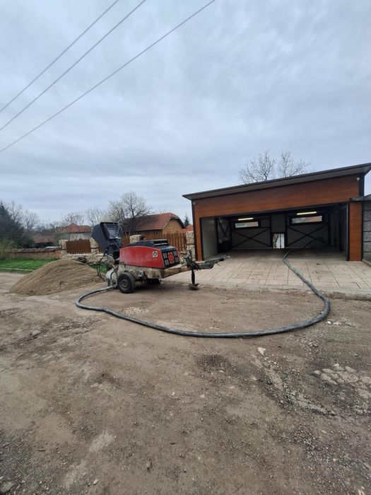 Машинно полагане на шлайфана замазка