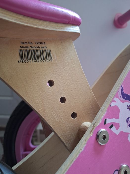 Дървено колело за баланс BYOX Woody розово 2бр