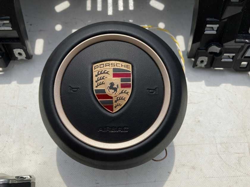Porsche Taycan - plansa de bord - kit airbag volan pasager genunchi cortina plafon - set centuri de siguranta