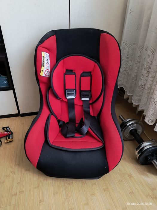 Scaun auto Juju Little Rider, 0 - 18kg, Negru/Rosu