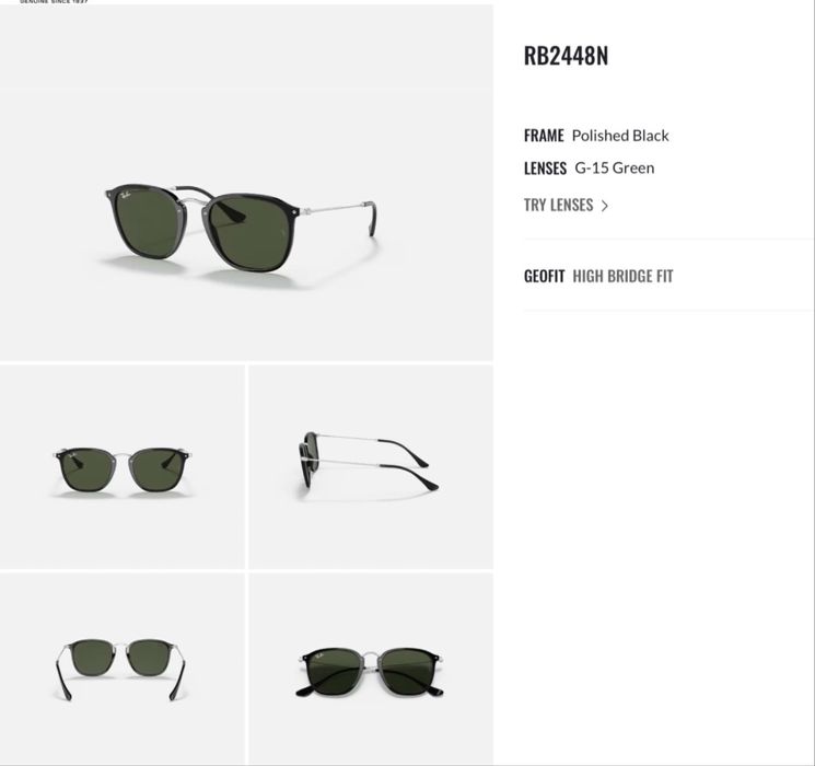 Оригинални черни слънчеви очила Rayban orb2448n