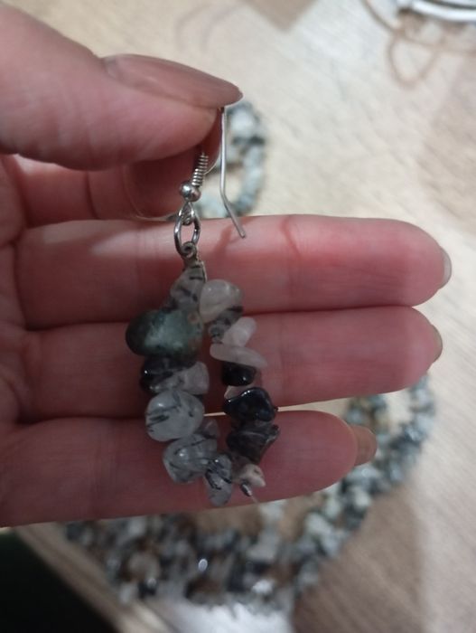 Комплект с натурального  агата