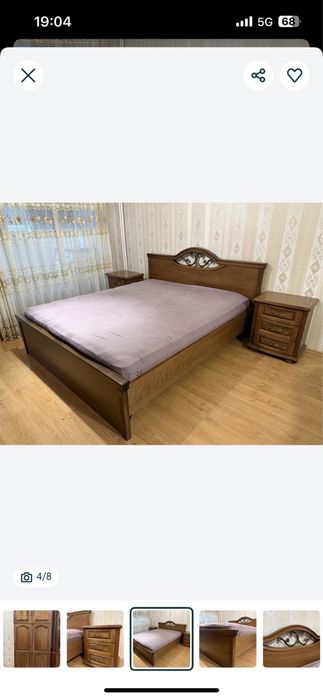 Спалня от масив дъб в пълен комплект